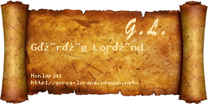 Görög Loránd névjegykártya